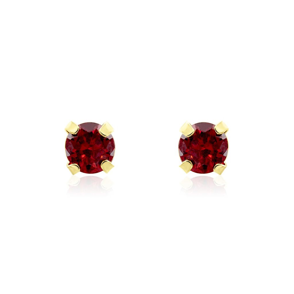 Boucles D'oreilles Puces Or Jaune Oxyde De Zirconium