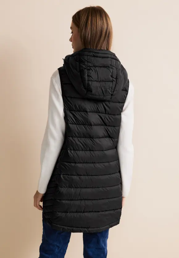 Kapuzen Longweste - Black