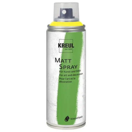 KREUL Matt Spray hochpigmentiert und wasserfest für Innen und Außen, 200 ml, gelb