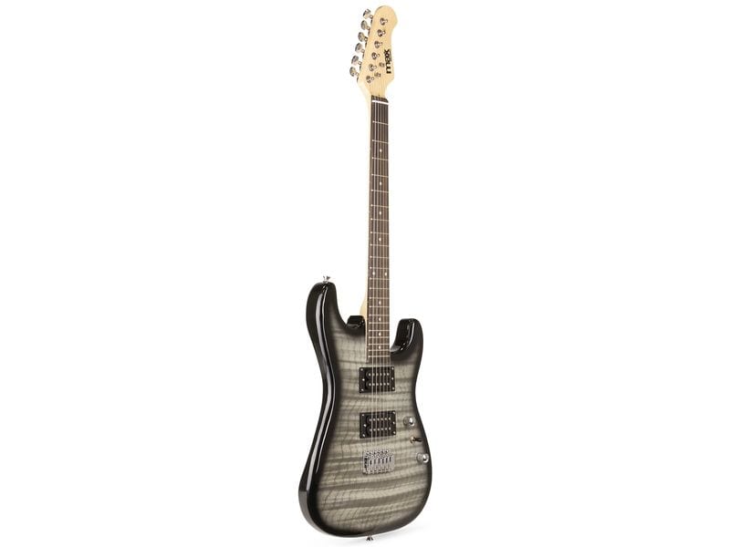 MAX E-Gitarre GigKit Quilted Style Schwarz E-Gitarre mit Zubehör