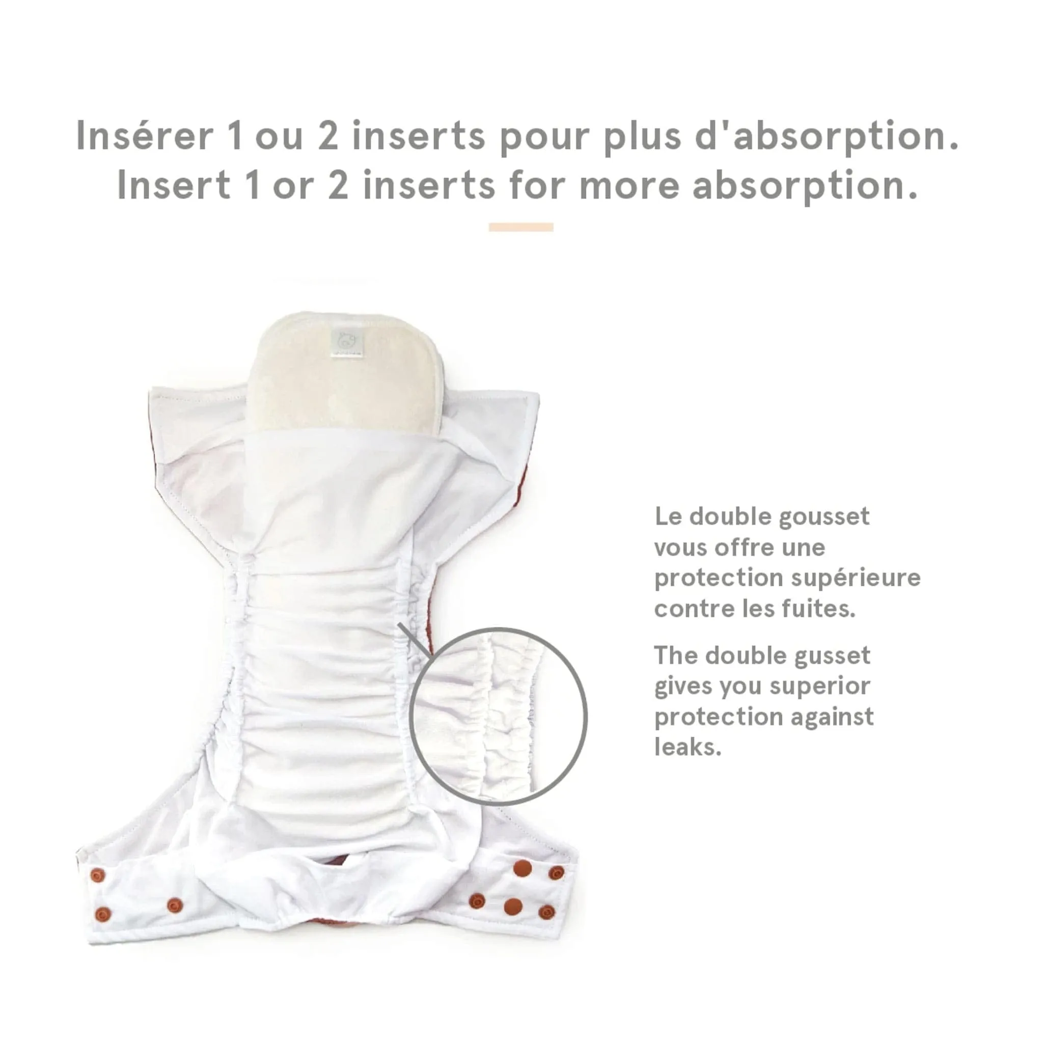 La Petite Ourse Couche Lavable 10-35lb - Boule de Neige