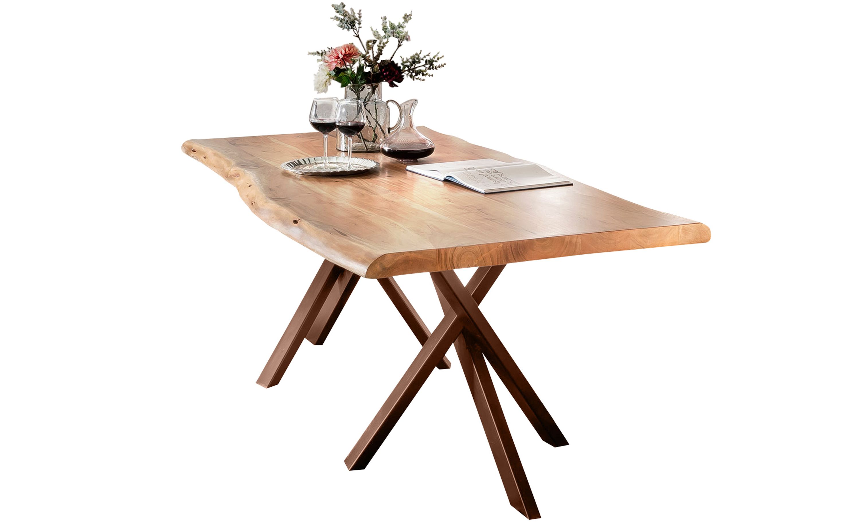 Tisch 200x100 Akazie Stahl Holztisch Esstisch Speisetisch Küchentisch Esszimmer