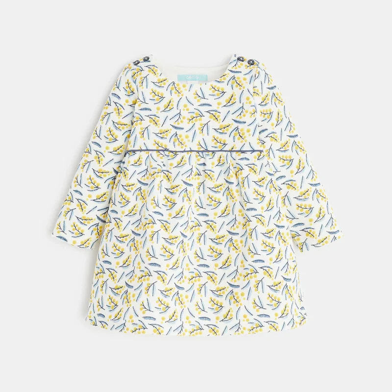 Robe effet pointelle mimosa et legging jaune bébé fille Jaune