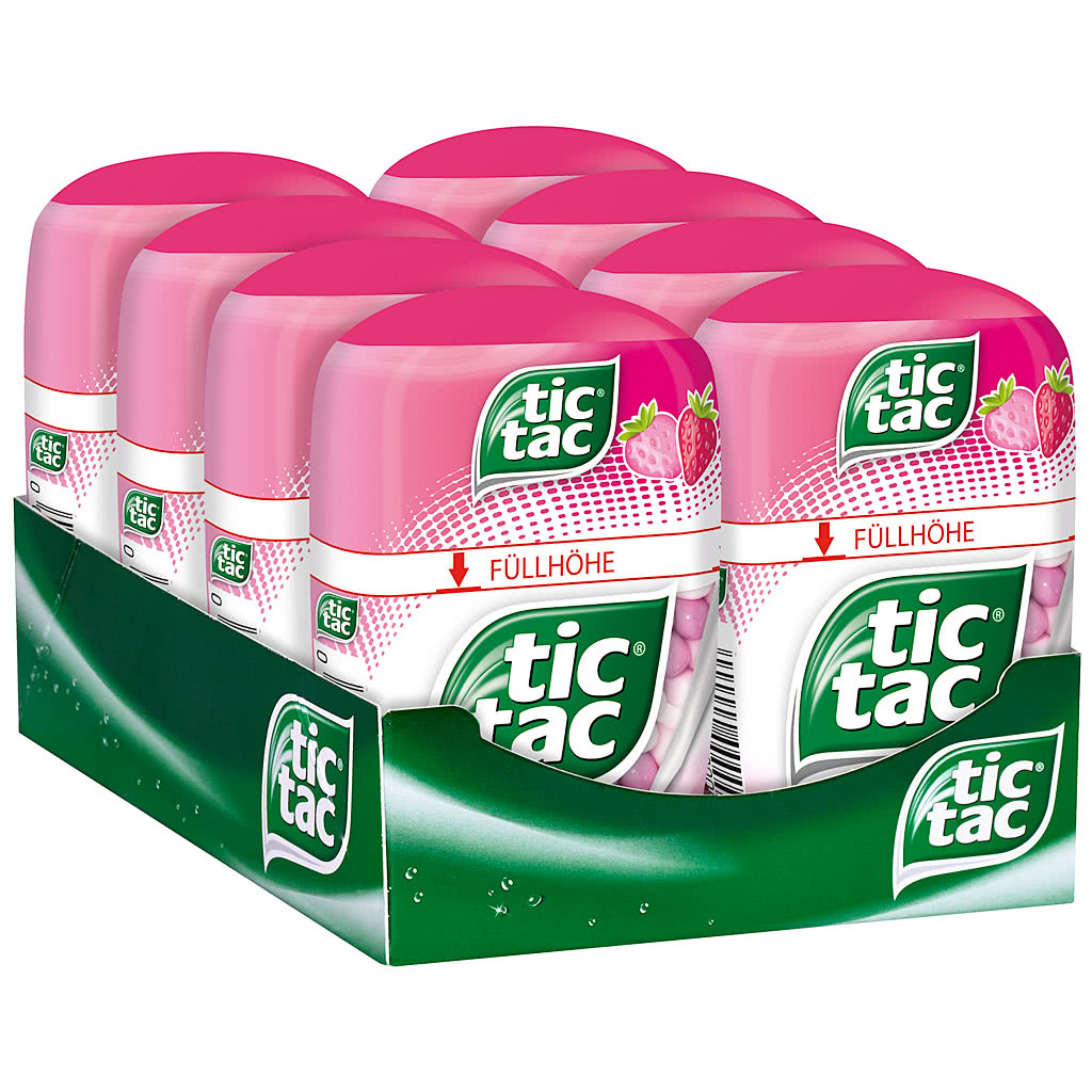 8x tic tac Strawberry Mix Big Pack á 98g=784g MHD:7.11.25