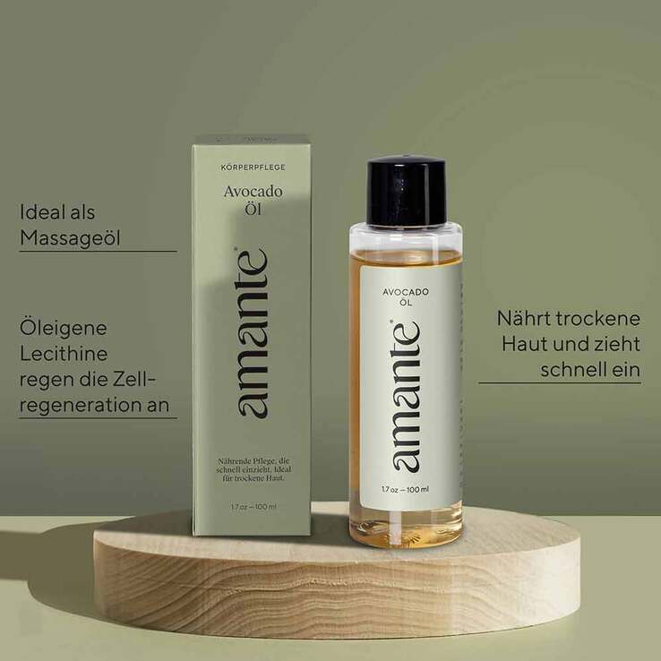 Avocado Öl 100% rein Hautpflegeöl Amante, 100 ml