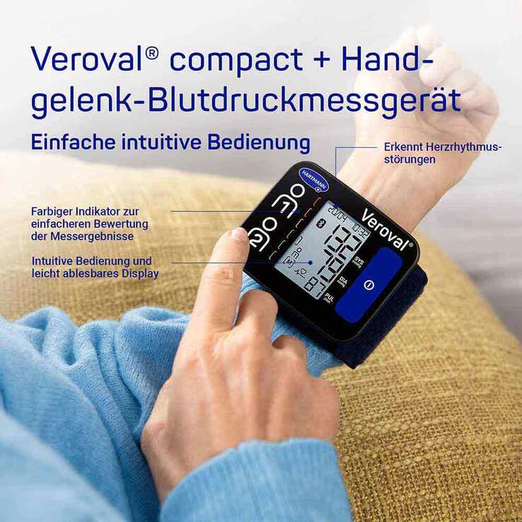 Veroval® compact + Handgelenk-Blutdruckmessgerät, 1 St