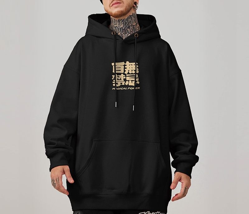 Cowpow - Fleecegevoerde hoodie met print van Chinees Nieuwjaar