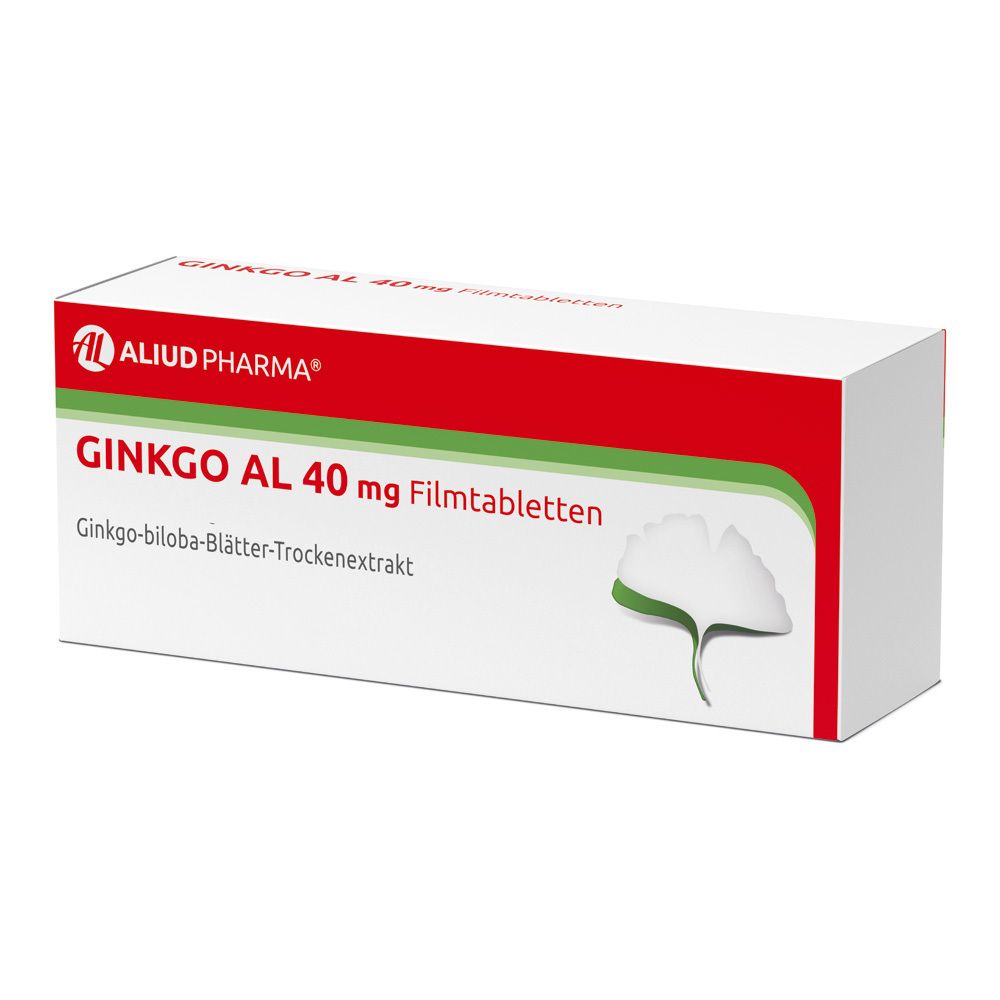 Ginkgo AL 40 mg Filmtabletten bei altersbedingten Gedächtniseinbußen mit leichter Demenz - Jetzt 10% Rabatt mit dem Code 