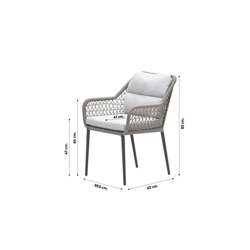 Toledo dining fauteuil - carbon black - taupe - valley sand