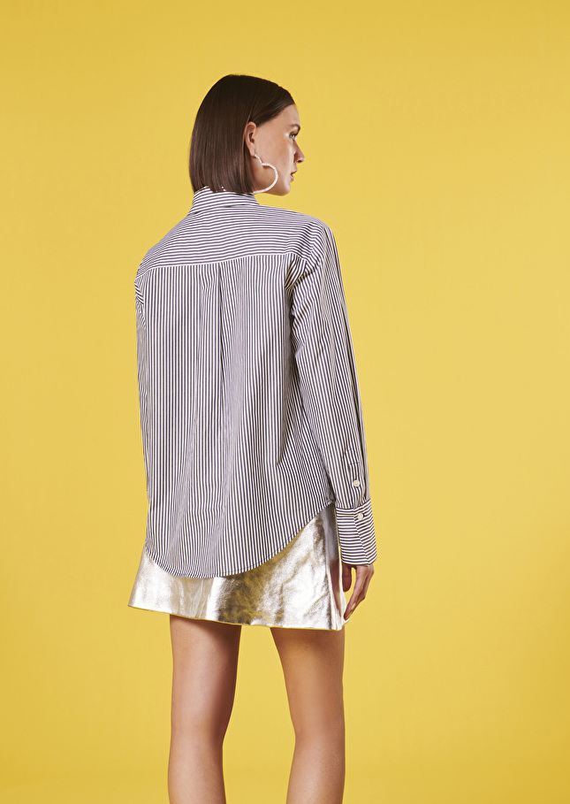 Chemise Clarencenoire à rayures en popeline