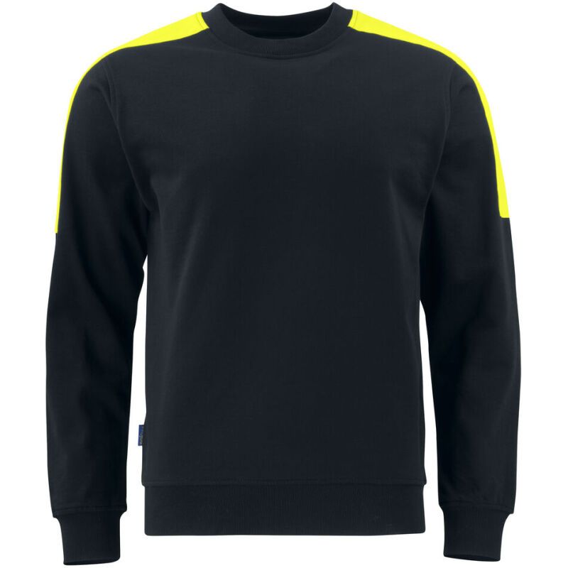 ProJob 2125 SWEATSHIRT COL ROND BANDES FLUO