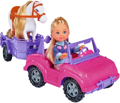 Evi LOVE Lekesett Jeep med Hestetilhenger