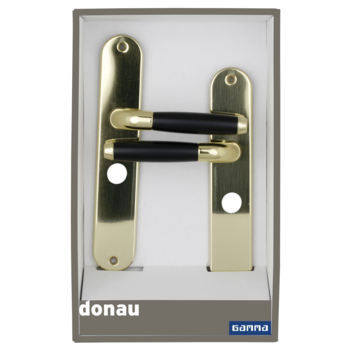 Gamma deurkruk set Donau ovaal schild vrij-bezet sluiting 63/8 mm messing glans