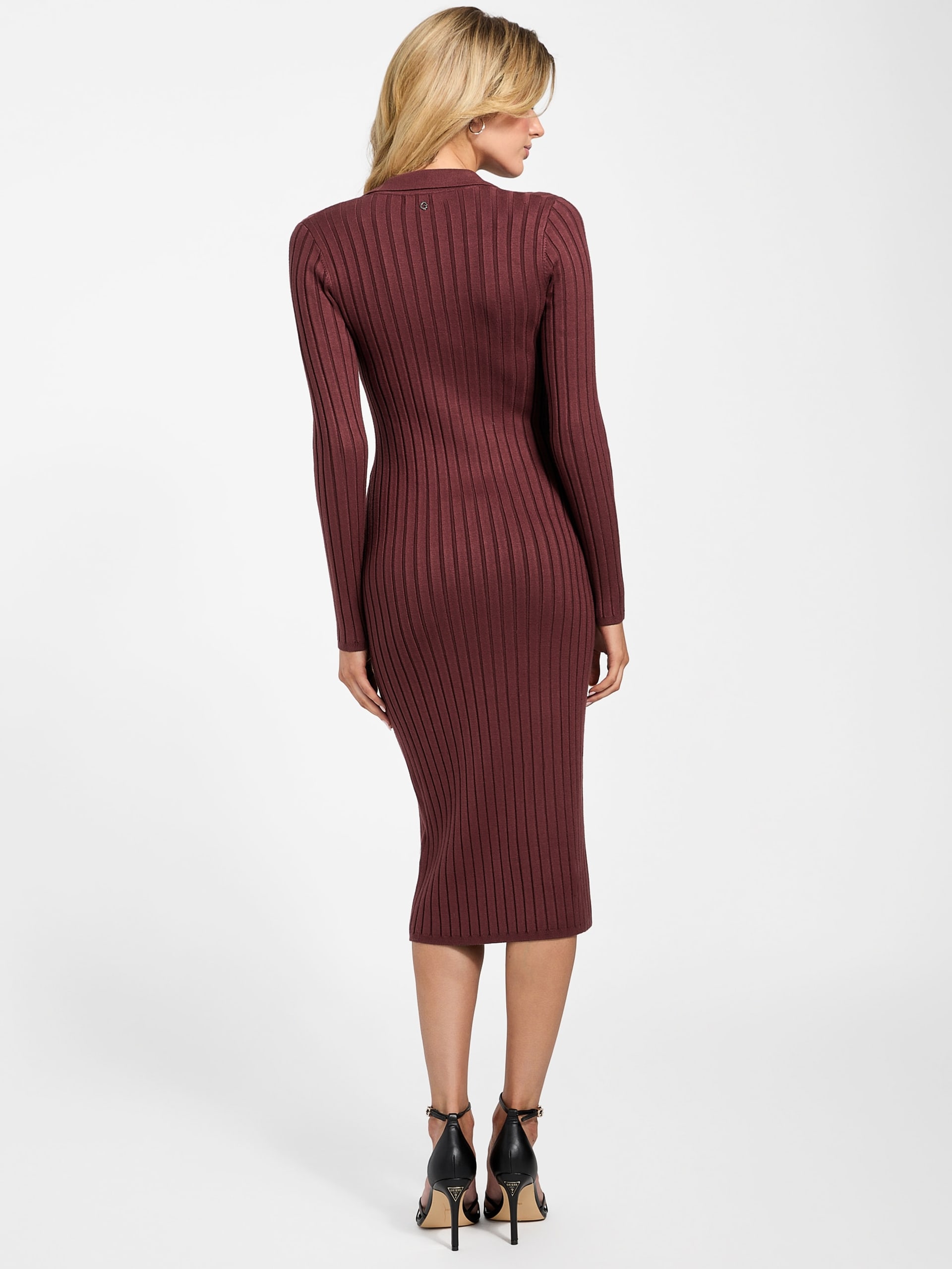 Vestido de malha canelada Eco Miranda
