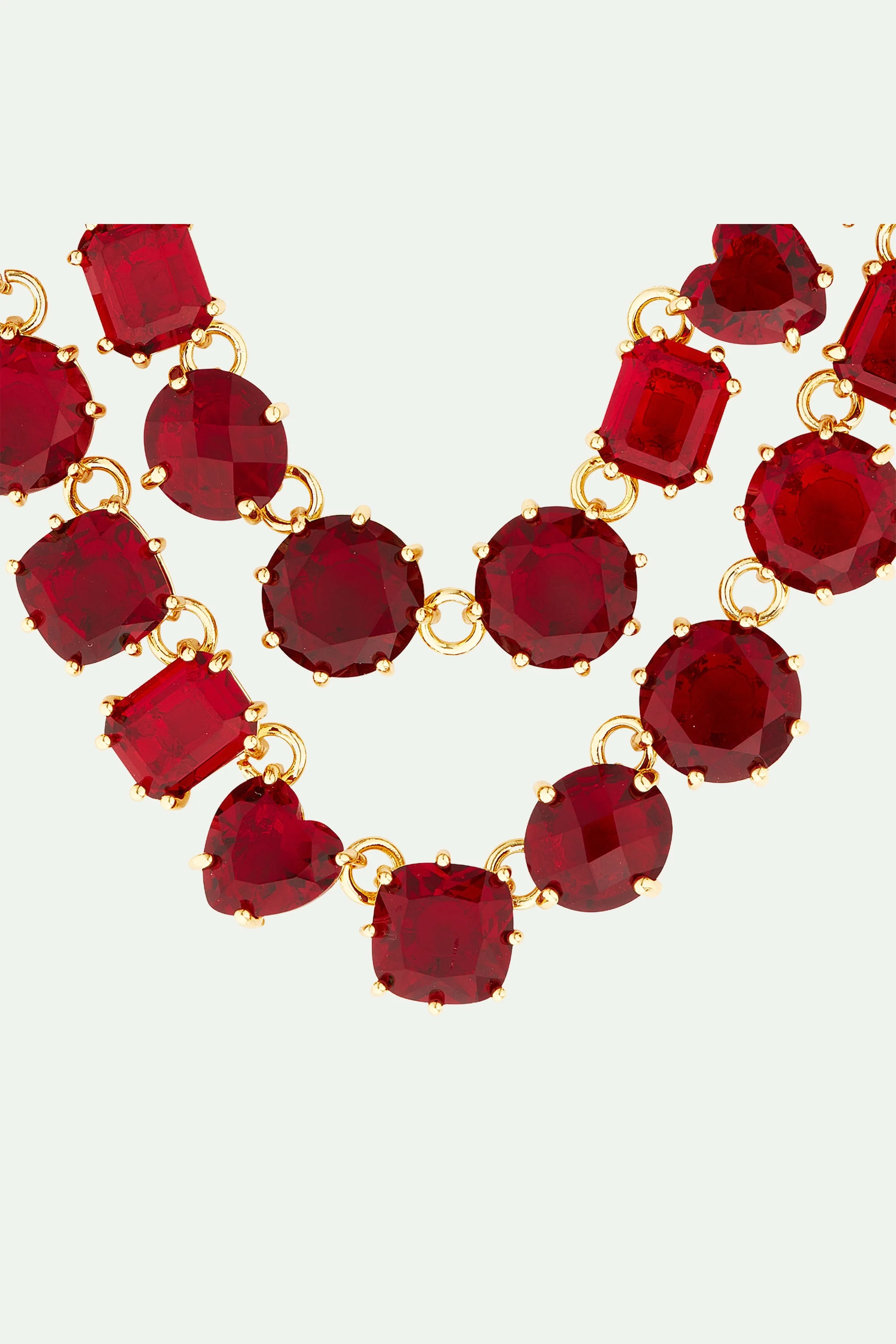 Collier luxe deux rangs la diamantinegrenat | Rouge