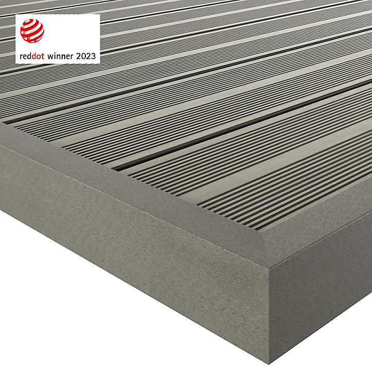 Profil de finition clipsable en composite Neva taupe L.220 x l.14,5x H.5,2 cm