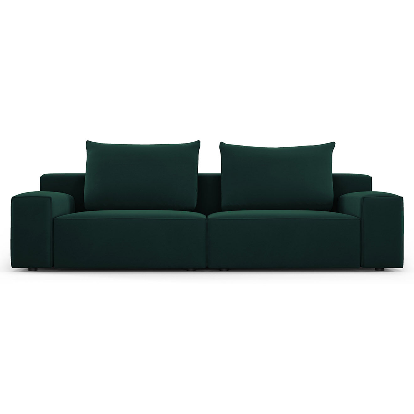 Mazzini Sofas Canapé Velours Ivy 4 Places vert foncé - 250x105x89 cm