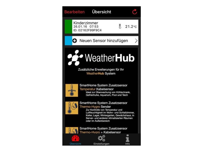 TFA Dostmann Wetterstation WeatherHub Set 1 Starter-Set mit Temperatursender