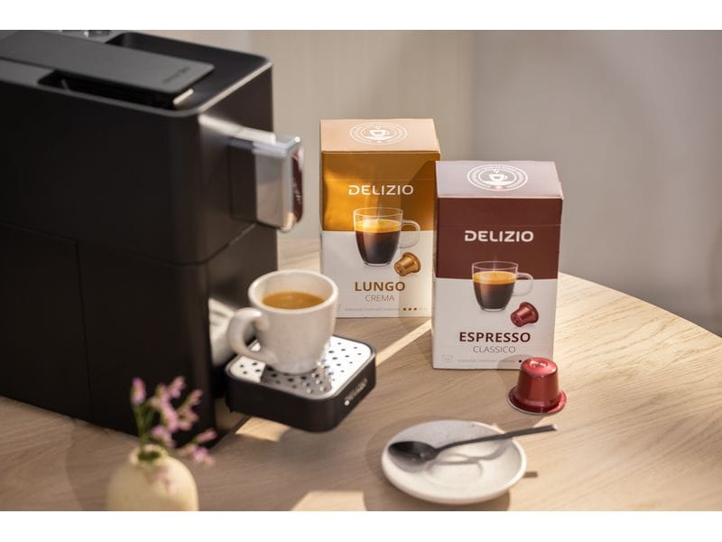 Delizio Kapselmaschine Carina Midnight Schwarz Kapselmaschine für Kaffee