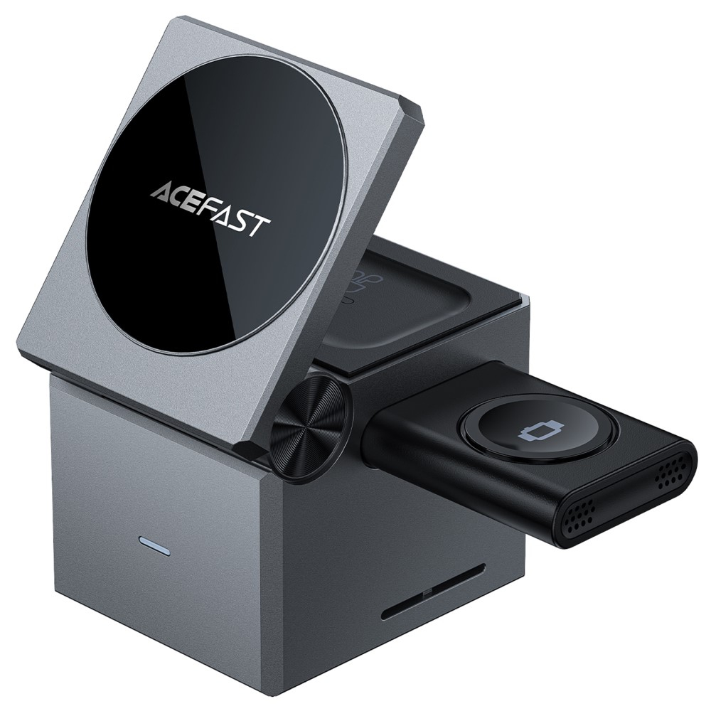 (23W) 3in1 Magnetisches Ladegerät Qi Wireless Charger Ladestation für Apple iPhone / Apple Airpods / Apple Watch - Schwarz