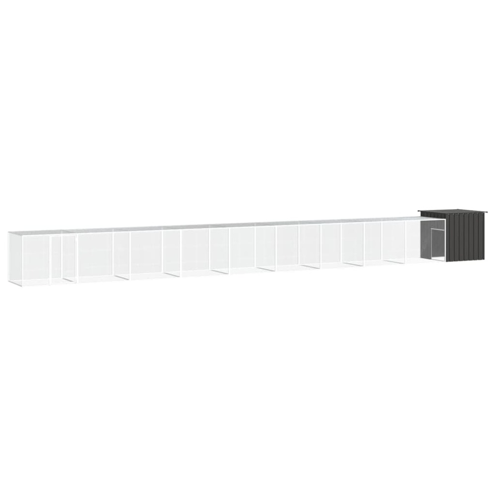 Poulailler anthracite 1000x91x100 cm acier galvanisé