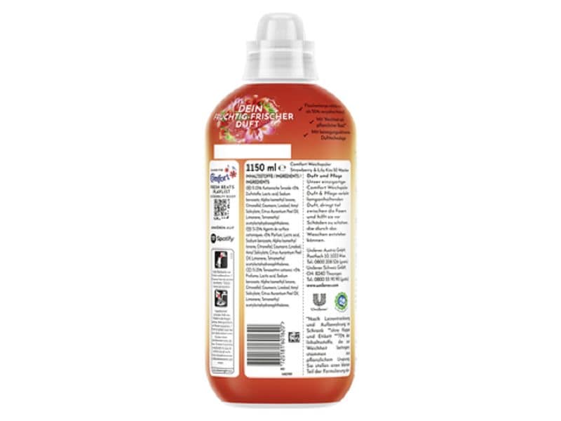 Comfort Weichspüler Strawberry and Lily Kiss 1.15 l Konzentrierter Weichspüler schenkt Textilien kuschelige Weichheit