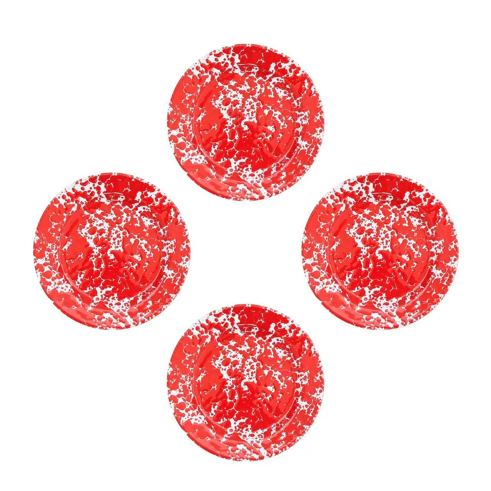 Crow Canyon Home Saladeborden Splatter - Set van 4 - Rood