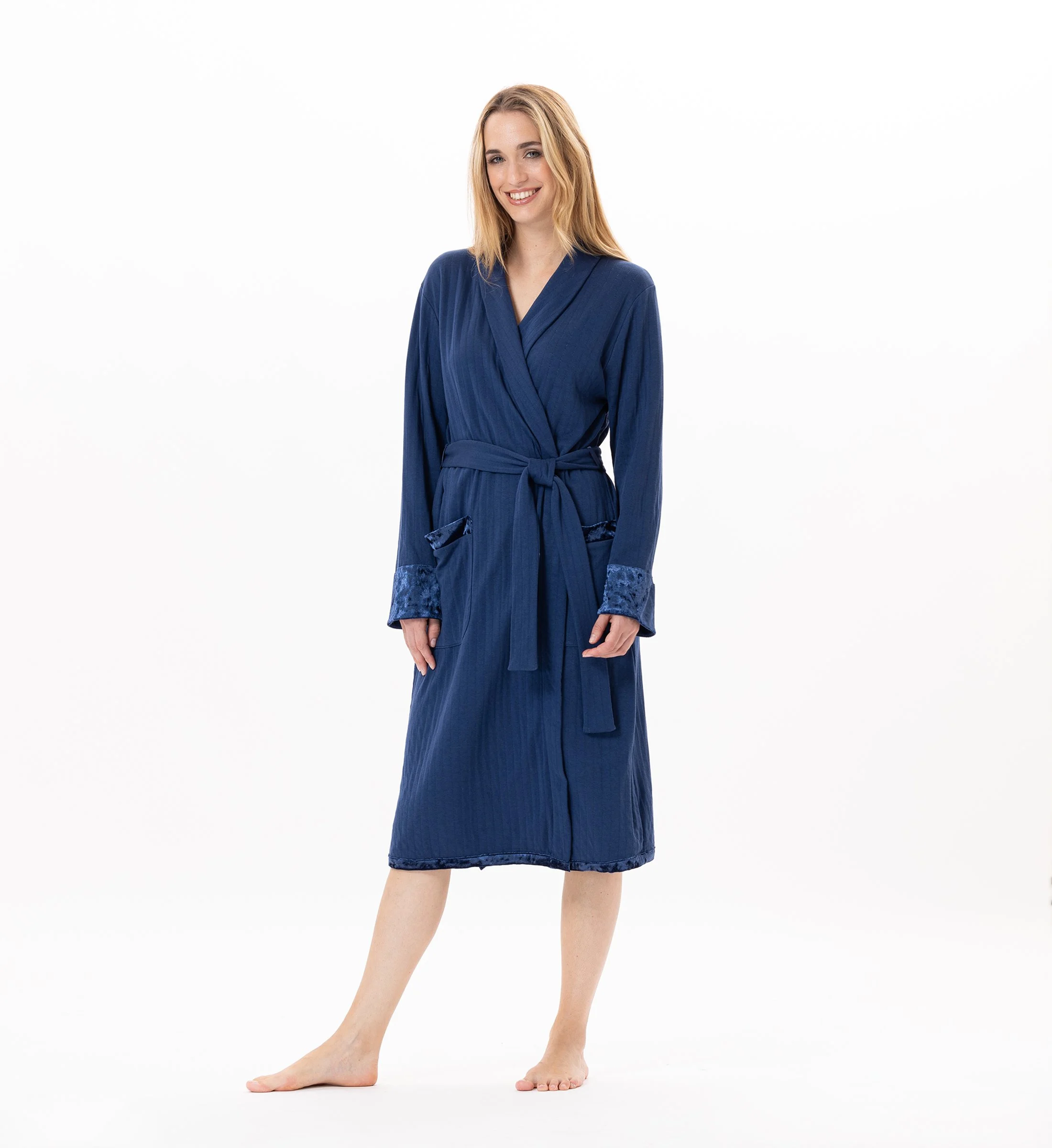 PILLOW 860 - Peignoir en jersey matelassé | Bleu