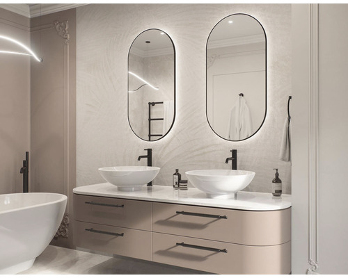 Badkamerspiegel Cordia OVAL LINE BACKLIGHT 50 x 100 zwart IP 44