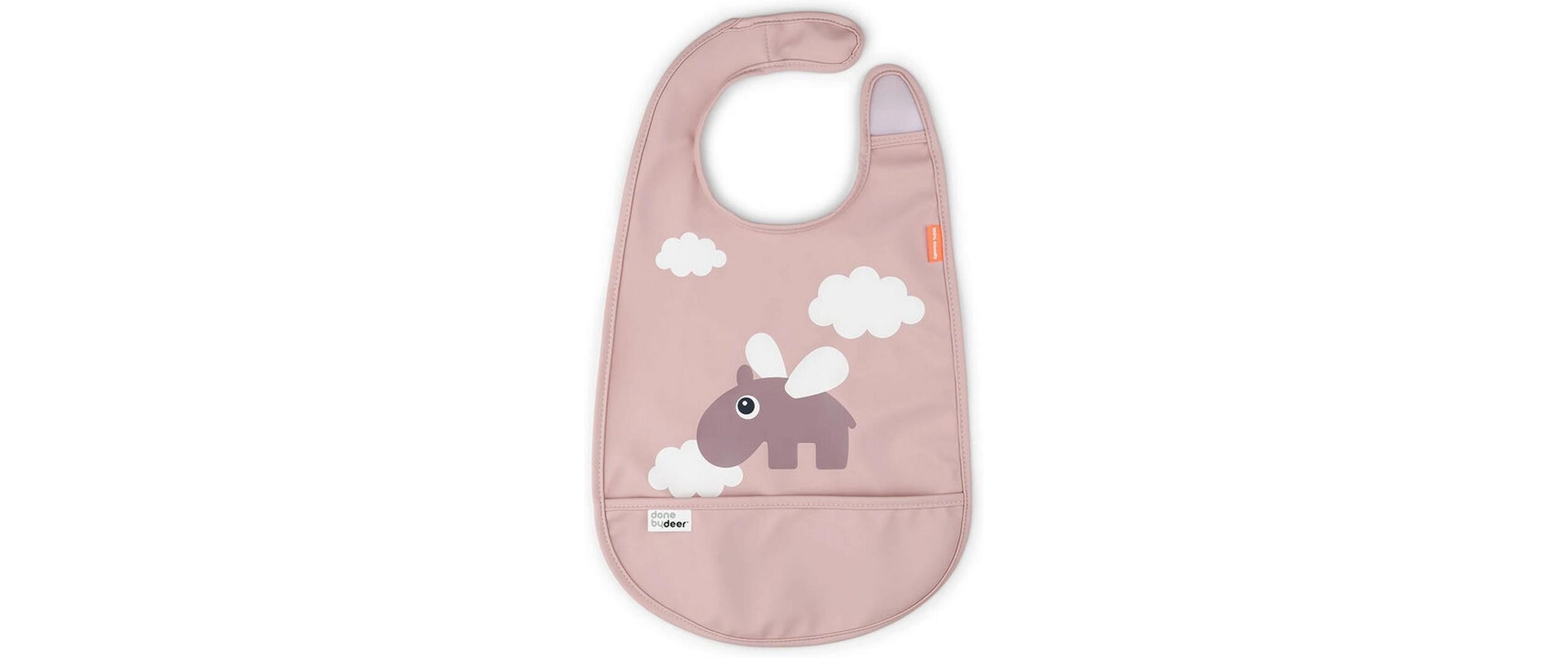 Lätzchen Happy Clouds Rosa 42 x 26.5 cmWasserfestes Lätzchen mit Klettverschluss