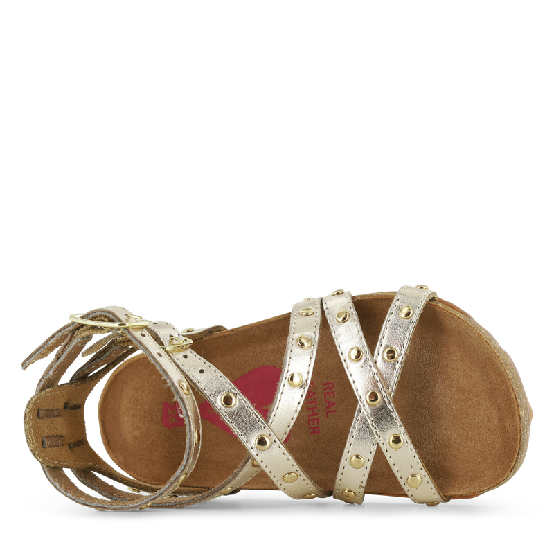 Shoesme goldene Sandale mit Nieten
