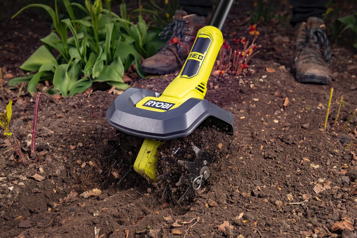 18 V ONE+ Akku-Bodenhacke RY18CVA-0 (Kultivierungstiefe 10cm, Kultivierungsbreite 20cm, Motordrehzahl 200/250/300 min-1, werkzeuglose Umstellung d. Messer, ohne Akku und Ladegerät im Karton)