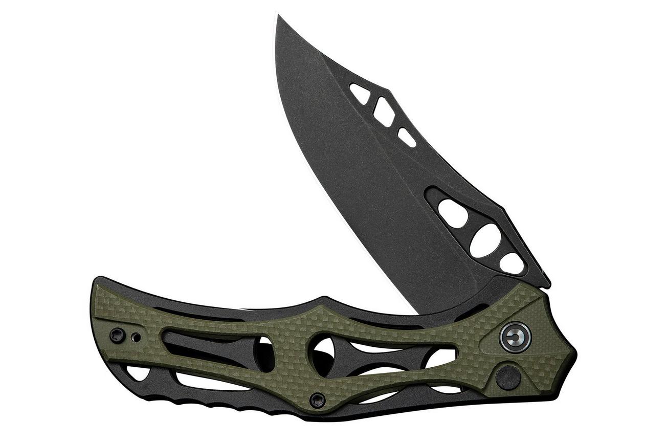 Civivi Biophase C23083C-2 Blackwashed Nitro-V, Black Aluminium OD Green Coarse G10, zakmes