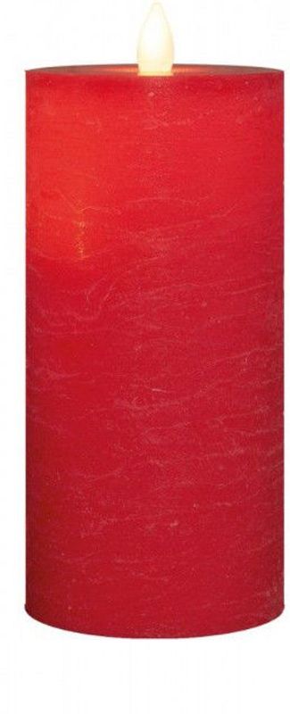Anna's Collection - Stompkaars Rustiek Wax - Rood - 15x7,5 cm - Bewegende Vlam