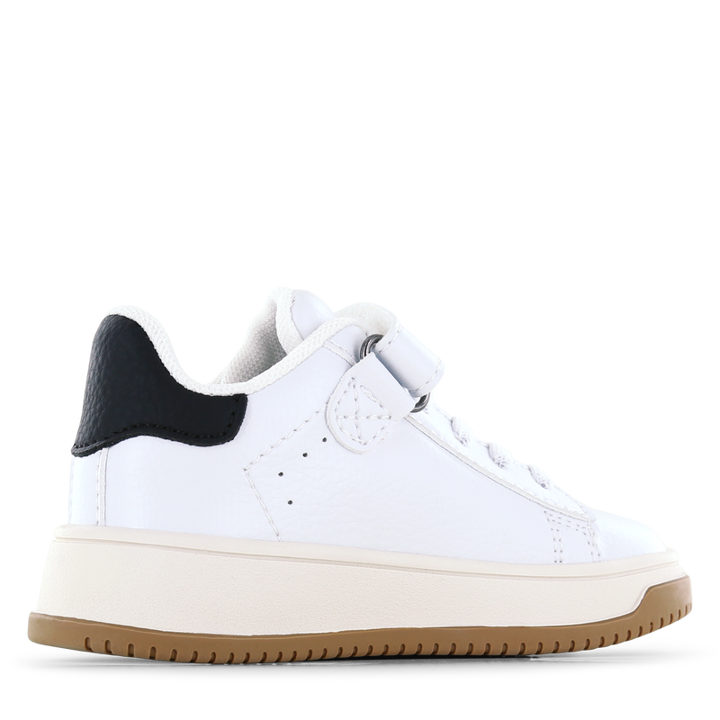 Shoesme wit-zwarte sneaker Leer, Microleer | Uni schoenen