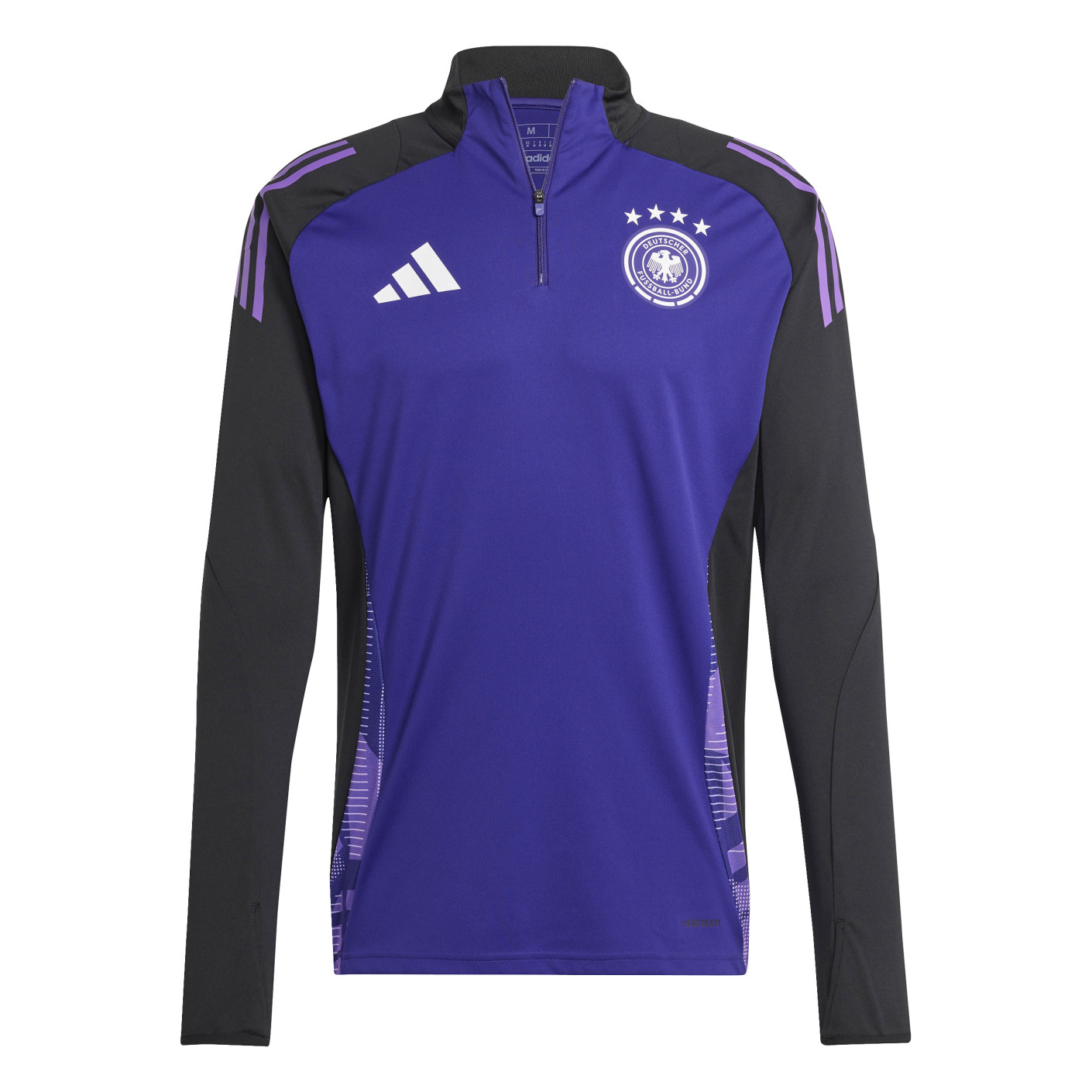 Adidas Duitsland Trainingstrui 1/4-Zip 2024-2026 Paars Zwart Wit