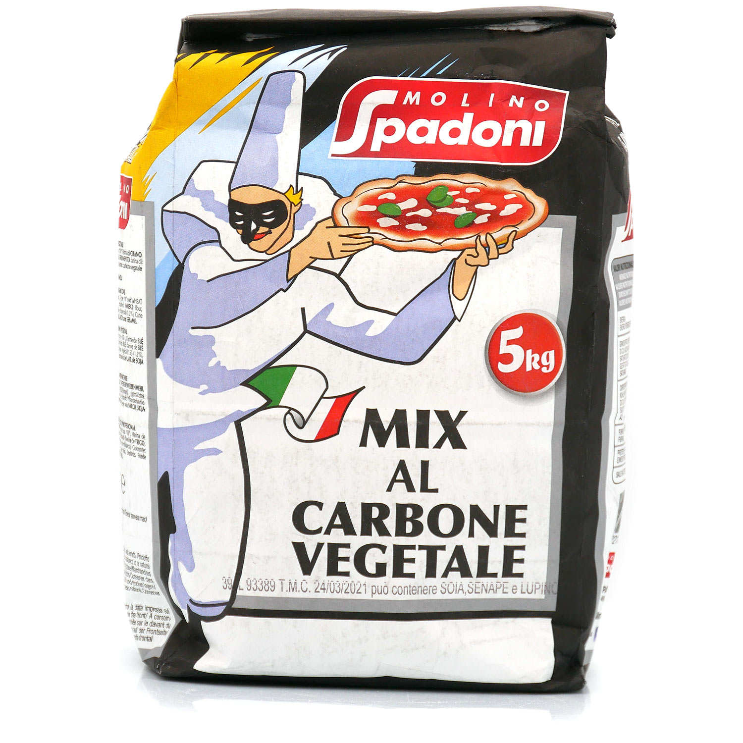 Farine noire au charbon végétal pour pizza et panification