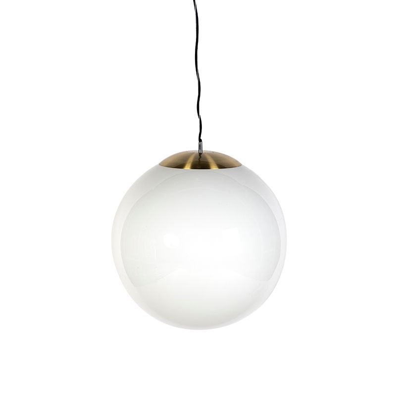 Smart Scandinavische hanglamp goud met opaal glas 50cm incl. Wifi A60- Ball 50