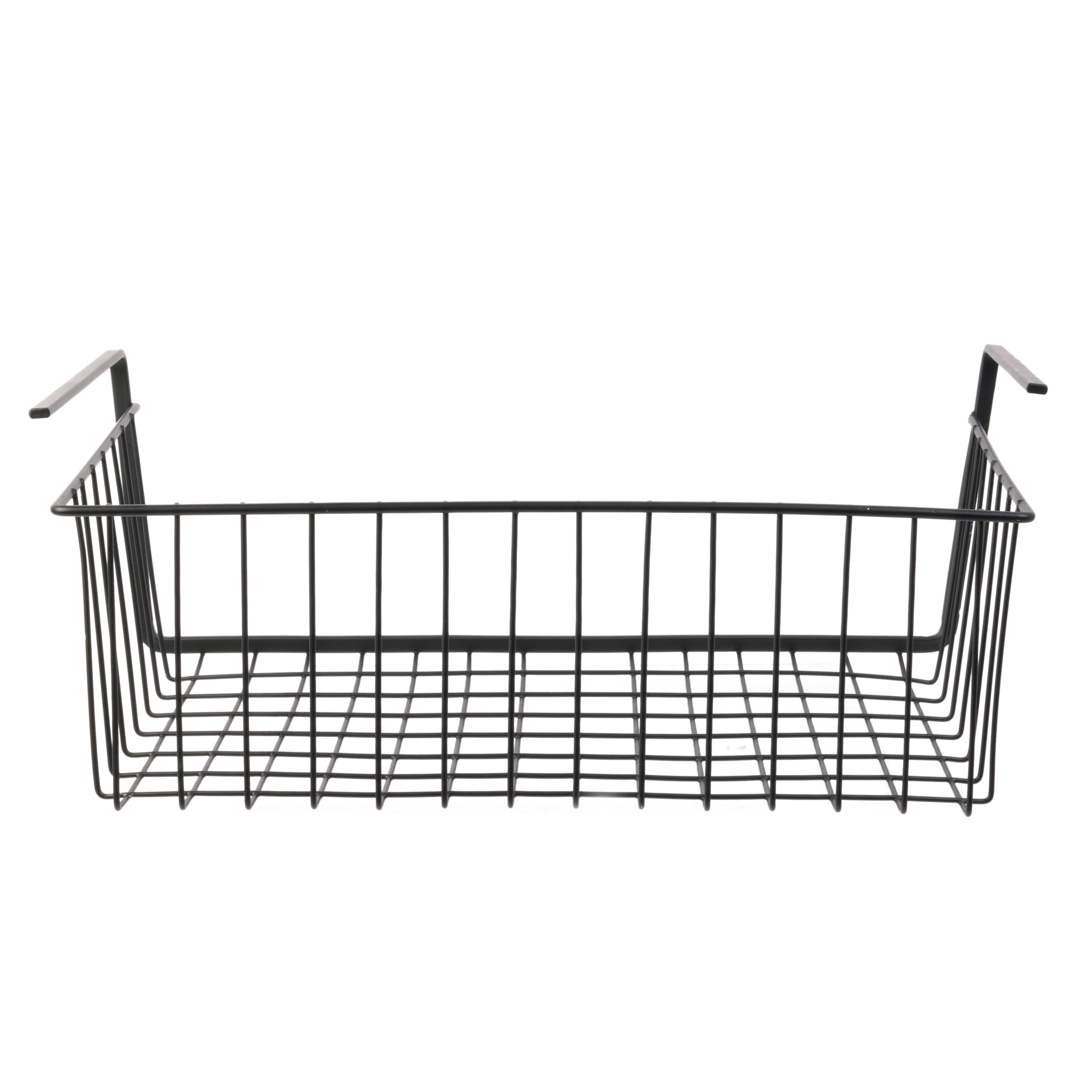PANIER SUSPENDU METAL FILAIRE NOIR 40X14X26CM