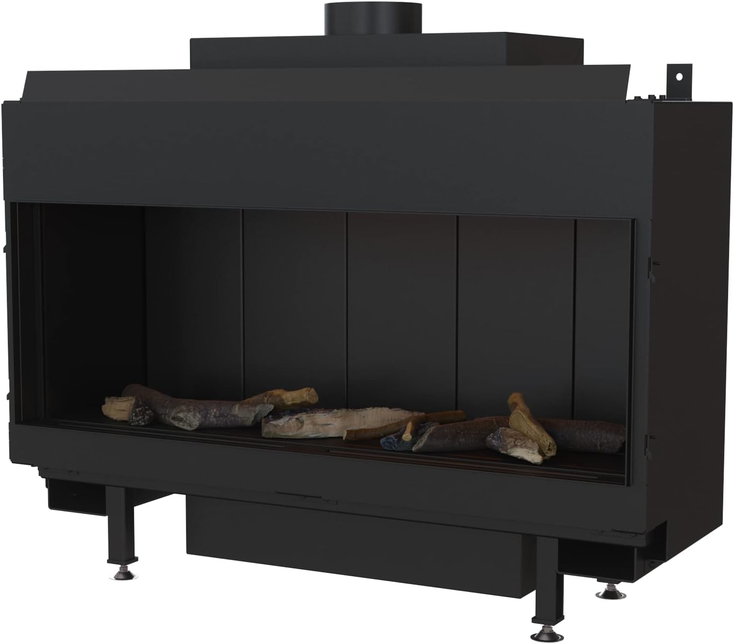 Kratki LEO/100/G20 Gaskamin-Einsatz Leo 100 zum Einbau, Frontverglasung, Brennstoff: Erdgas (NG), aus Stahl, Nennwärmeleistung: 9 kW, EEI 94,4, automatische Steuerung und Fernbedienung