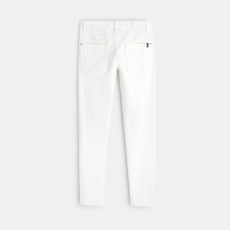 Pantalon slim en toile uni blanc garçon