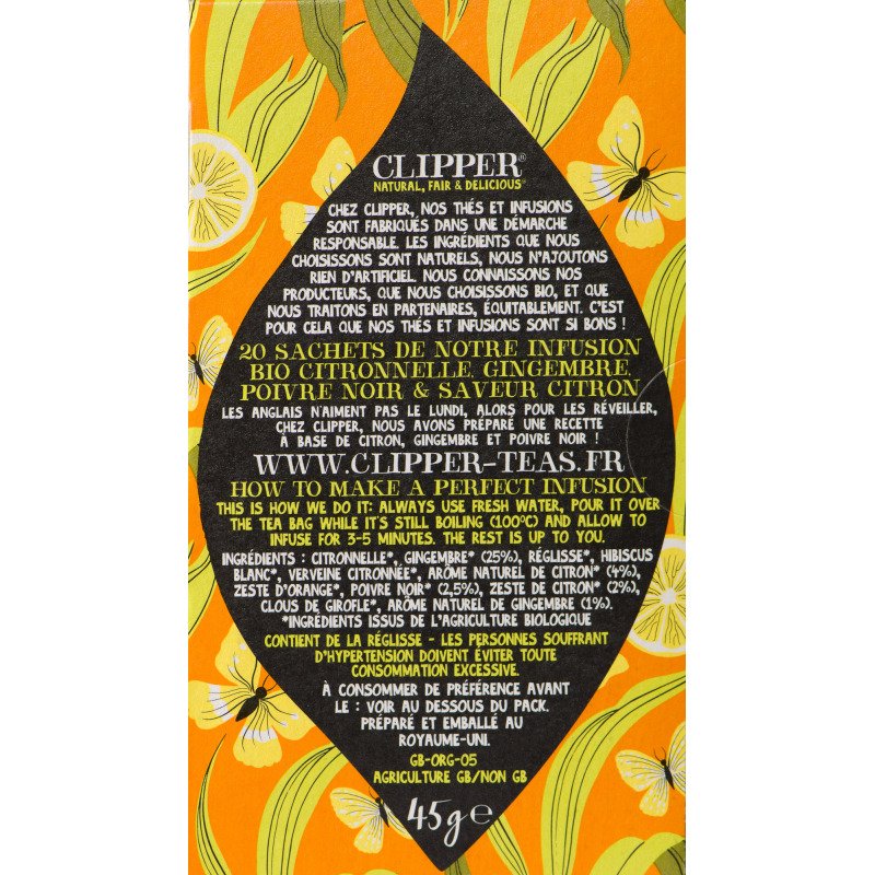 Infusion Happy Mondays bio Clipper - Boîte de 20 sachets