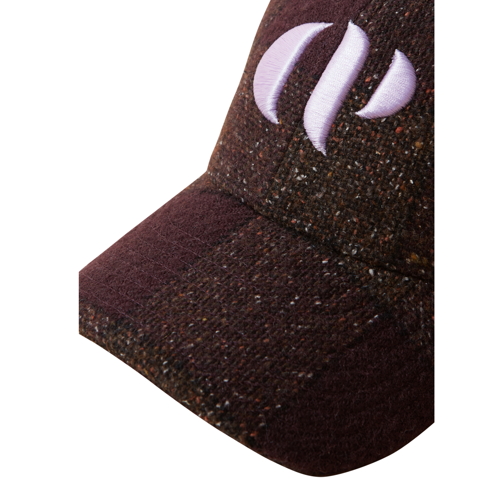 Casquette tartan brodée en laine mélangée | Rouge