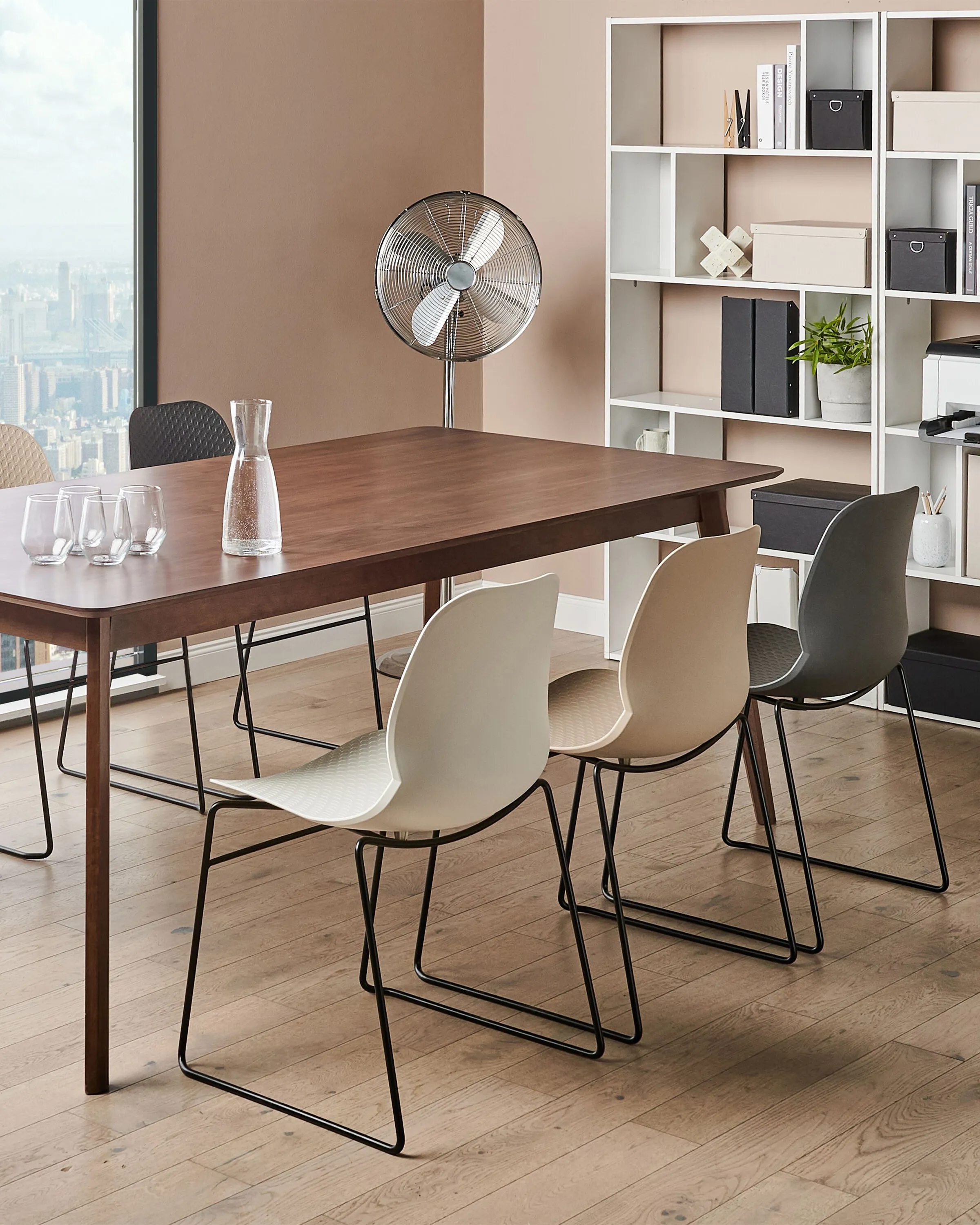 Set van 4 vergaderstoelen PANORA Donkergrijs