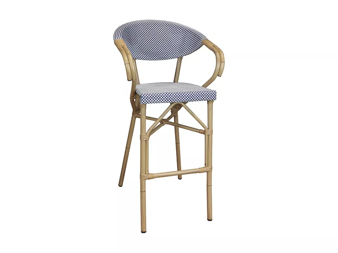 Now's Home - Lot De 2 Fauteuils De Bar En Textilene Bleu