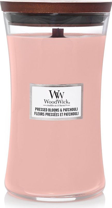 WoodWick - Large Hourglass - Geurkaars - Pressed Blooms & Patchouli