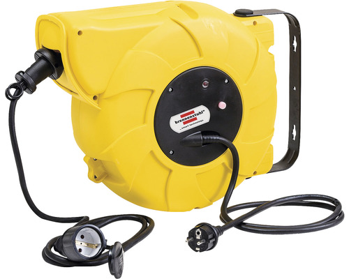 Automatische kabelhaspel Brennenstuhl, geel, IP44, H07RN-F 3G1.5, 9+2 m, wand- en plafondmontage