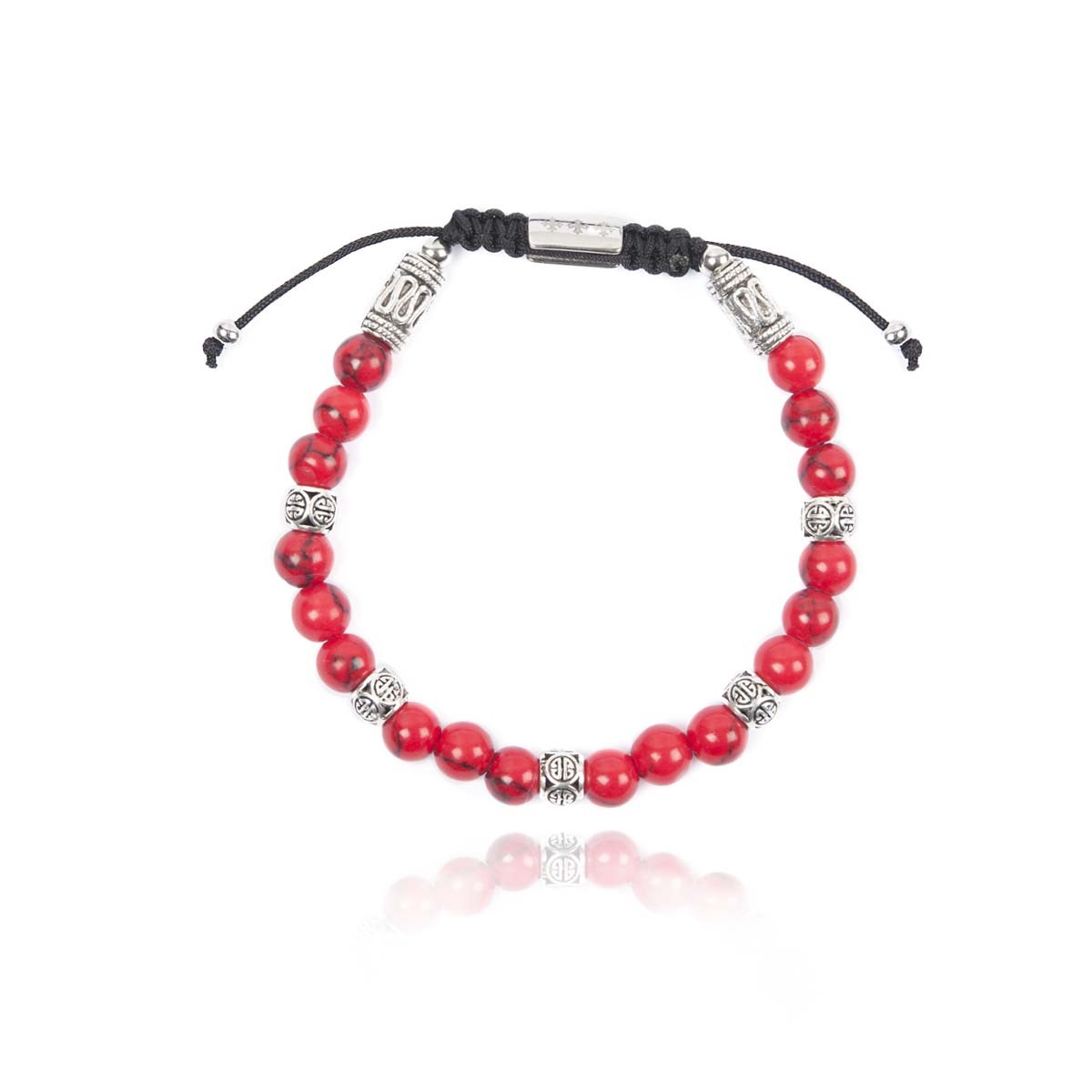 Bracelet pierres naturelles turquoise rouge - Lauren Steven