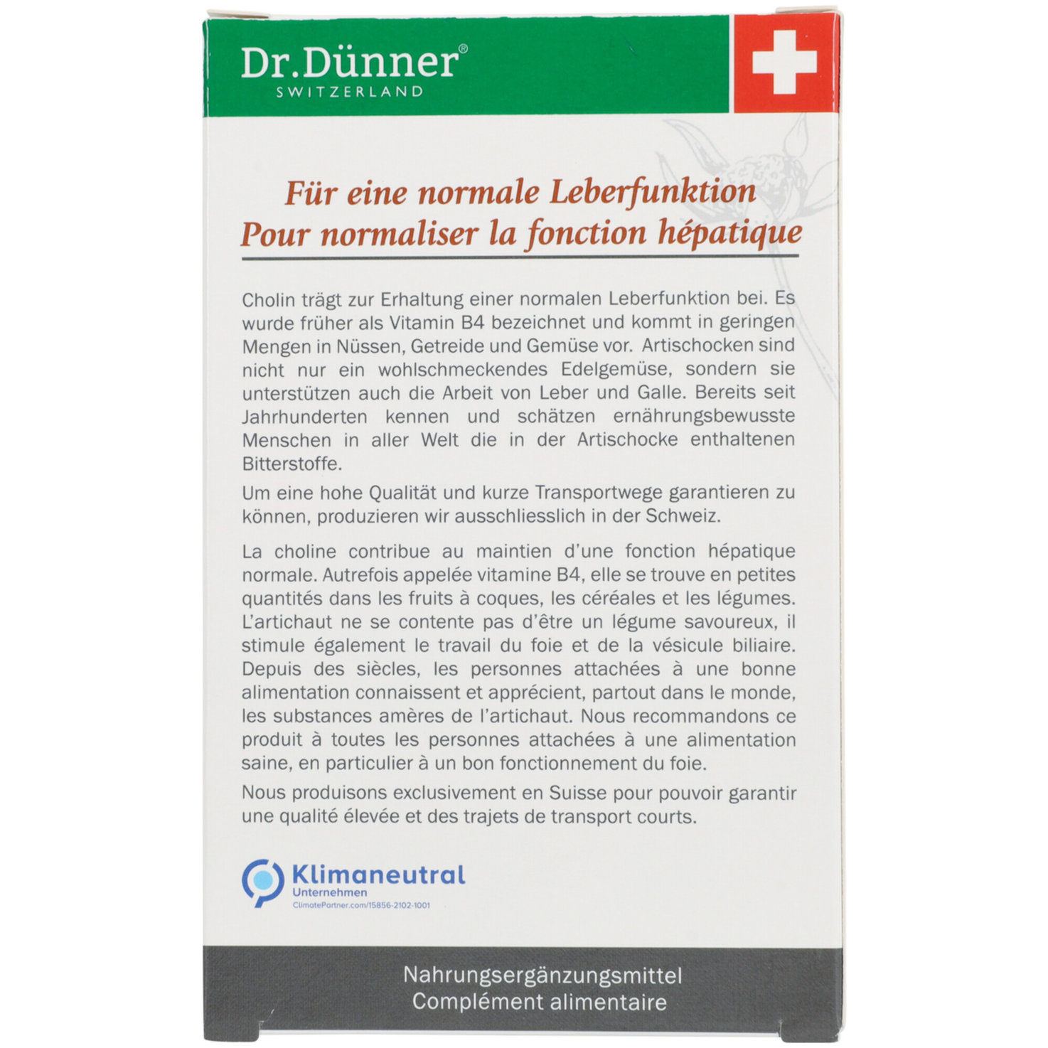 Dr.Dünner Artischocke Leberfunktion 30 Kapseln