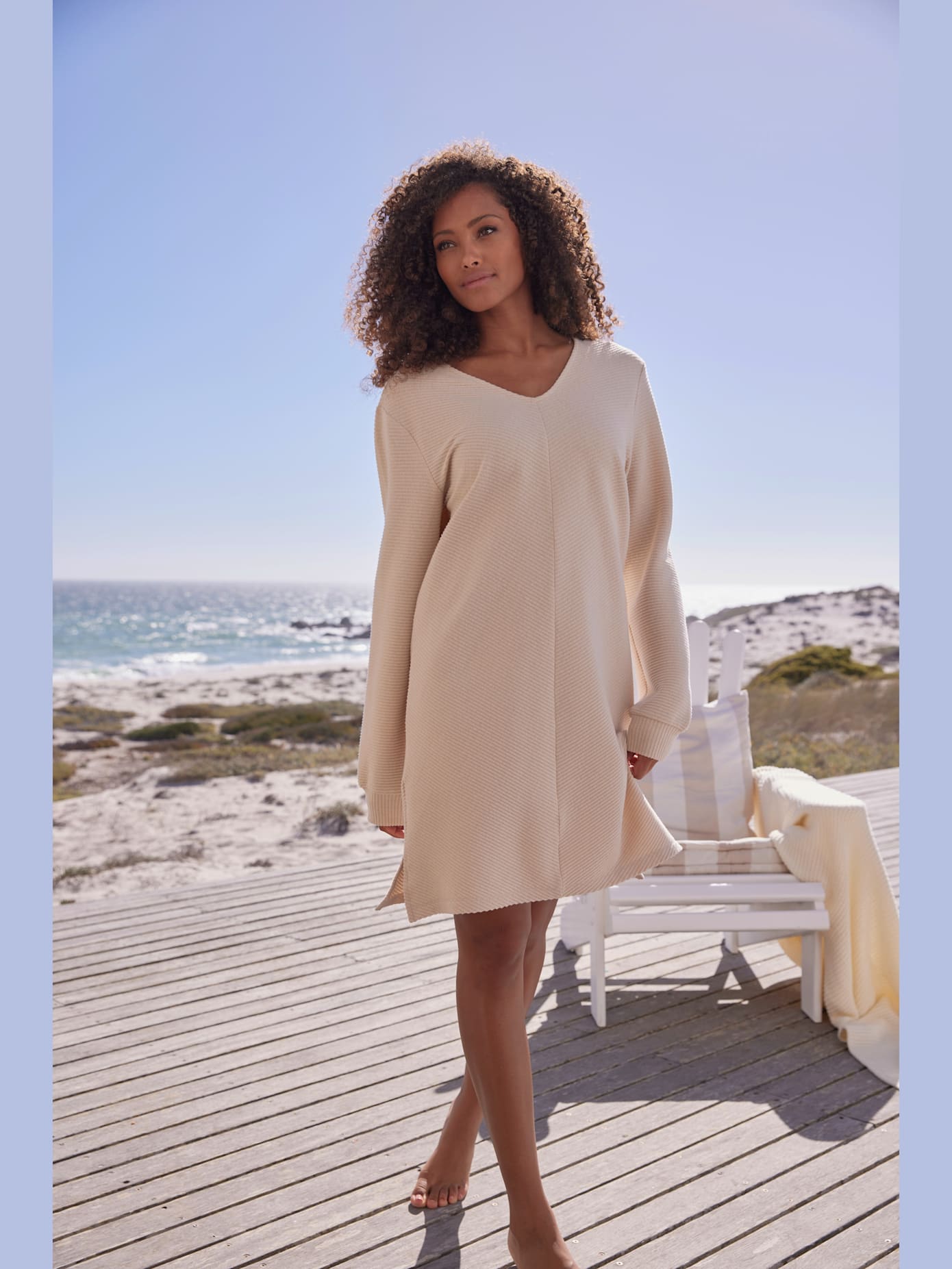 Robe en matière sweat robe sweat en qualité côtelée